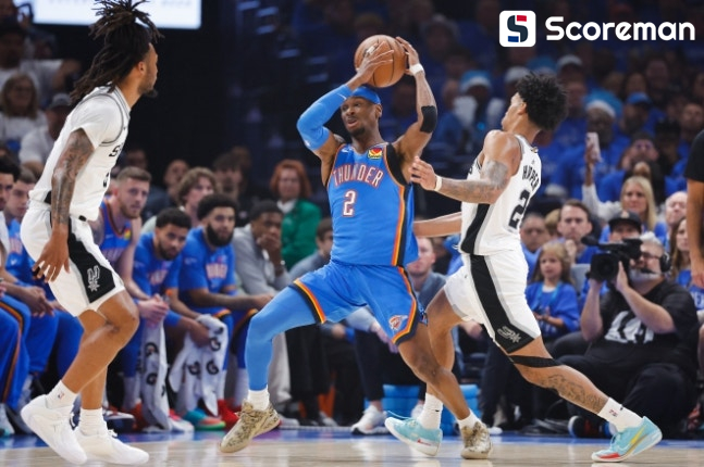 오클라호마시티, 샌안토니오 꺾고 NBA 서부 결승 1승1패...길저스알렉산더 30득점 맹활약